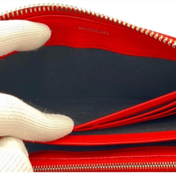 Balenciaga Red Leather Wallet Envelope Clutch full inclusion - Picture 8 of 10